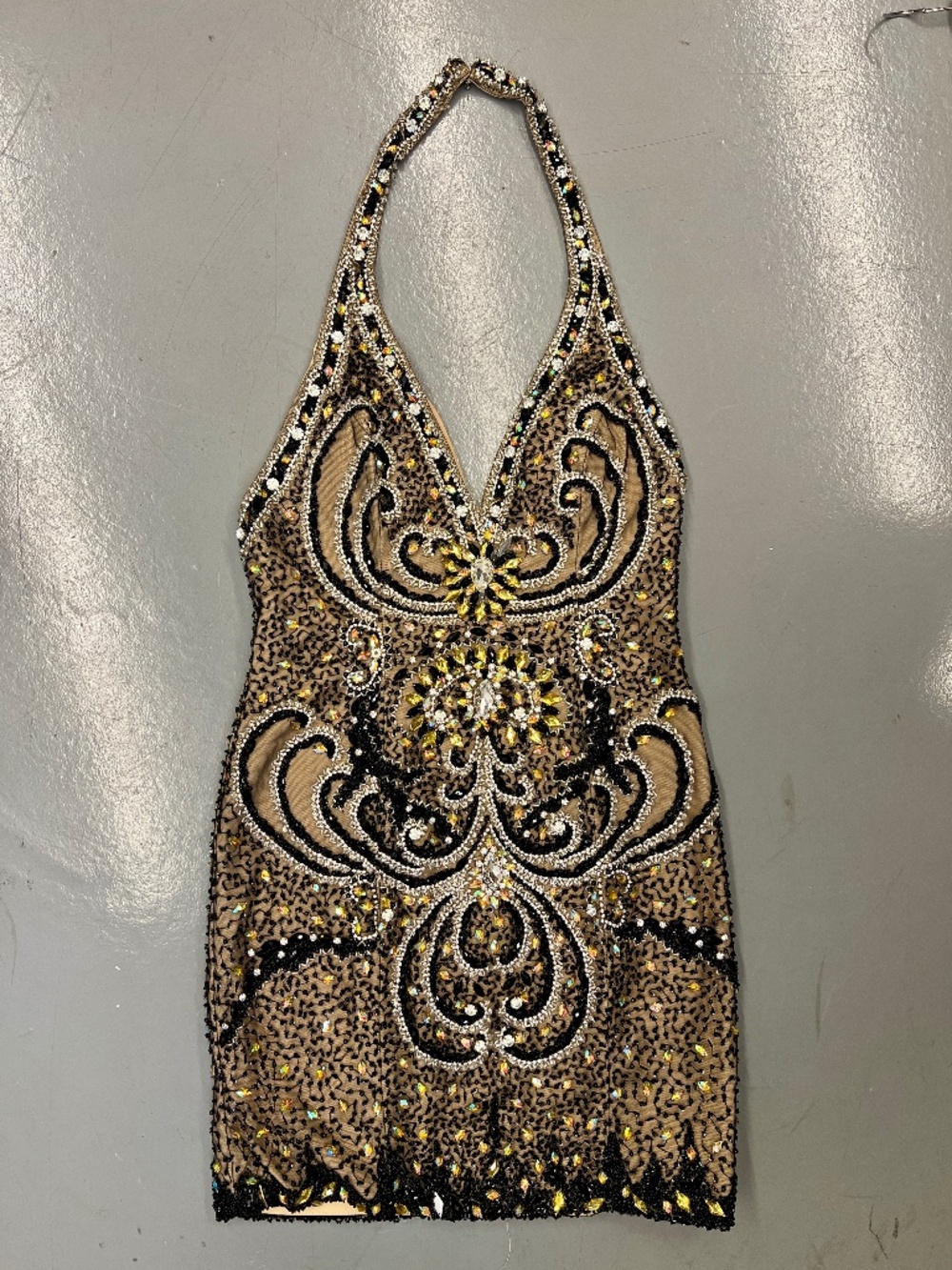 Sequined Halter Mini Dress Size 6